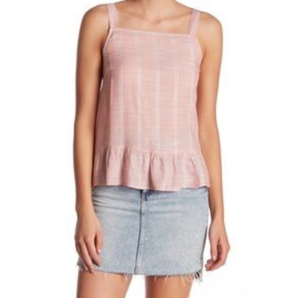 SUSINA Soft Flowing Pink Flounce Tank